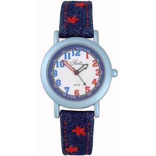 Seits stjerner blå stål Quartz pige ur, model O.315475r